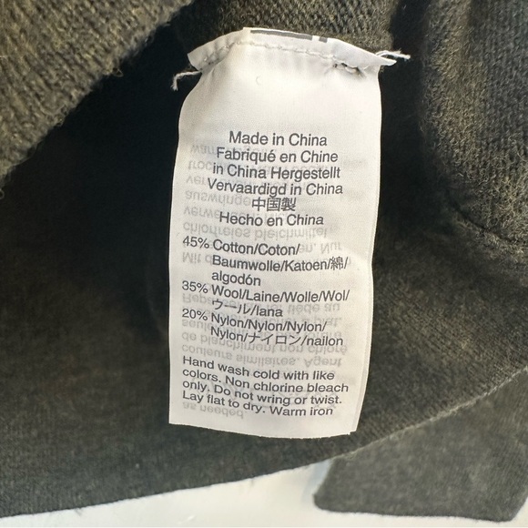 J. Crew Mercantile Dark Green Heather Wool Cotton Blend Crew Neck Sweater - Picture 5 of 8